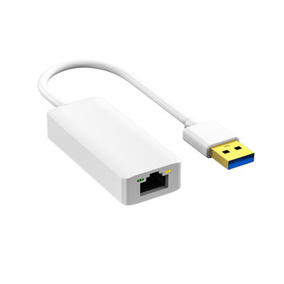 USB3.0 Gigabit Ethernet Adapter a dimensioni compatte Nuovo ABS in plastica colore bianco