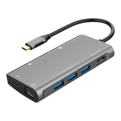 8 In 1 USB Tipe C Untuk HDMI Card Reader RJ45 USB HUB PD Power Deliver Adapter