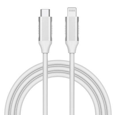خرید کابل شارژ لایتنینگ به USB C، طول ۲ متر، سفید، دارای گواهی MFI، تراشه C94، کابل دارای گواهی MFI، تولید کارخانه چین تولید آنلاین
