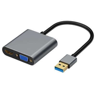 comprar Adaptador USB 3.0 HUB Gráfico USB 2 em 1 HDMI VGA 1080p Resolução de vídeo Fabricação em linha