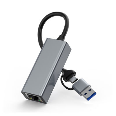 купить Двухпортовый USB3.0 Type A и Type C Gigabit Ethernet адаптер, производитель Китай, фабрика Производство в сети