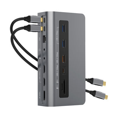 Buy Triple Display USB C Docking Station Dual HDMI One Display Port 4K 60Hz Video Splitter online manufacture