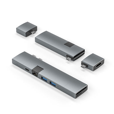 Buy 8 In 2 Multi Port HUB For MacBook Air Pro With Dual USB C Thunderbolt Compatible online manufacture