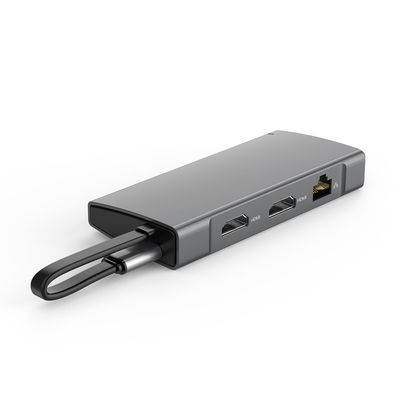 comprar Hub USB C Duplo HDMI 8K 9 Portas Dados 10G com Adaptador Multiportas para Laptop Fabricação em linha