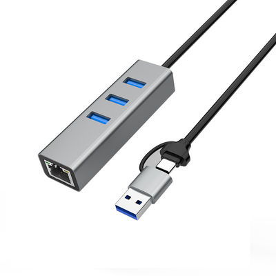 खरीदना डुअल इंटरफ़ेस USB3.0 USB A हब RJ45 ईथरनेट एडॉप्टर 60CM एक्सटेंशन केबल USB C हब गीगाबिट ईथरनेट के साथ थोक ऑनलाइन निर्माण