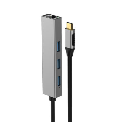 купить USB Type C Multi Port 4 In 1 3.0 USB HUB RJ45 Ethernet USB C Hub с гигабитным Ethernet оптом Производство в сети